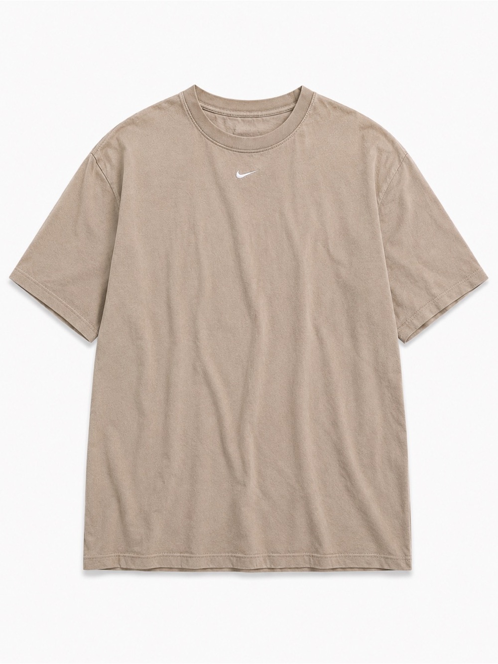 Nike Men's Beige/Tan Crewneck Short Sleeve (The Nike Tee) Loose Fit